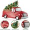 Casafield Hand Painted Ceramic Christmas Truck with Tree, Red Pre-Lit Truck with Green Tree and 20 Multi Color Lights